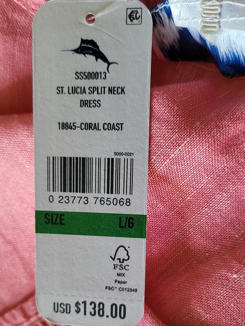 TOMMY BAHAMA St. Lucia Linen-blend Split-neck Dress in Coral Coast - Picture 14 of 15